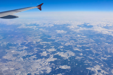 Naklejka premium view from the window of the aircraft