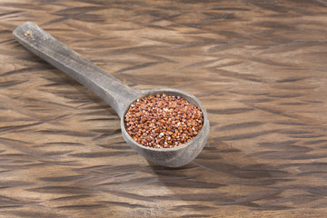Red seeds of organic quinoa - Chenopodium quinoa