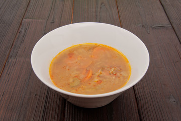 Vegetable soup with lentils and cabbage
