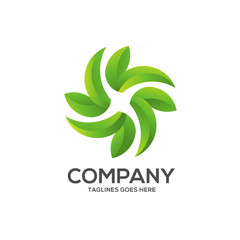Eco environment green leaf nature community logo vector, Nature green leaf vector logo logotype