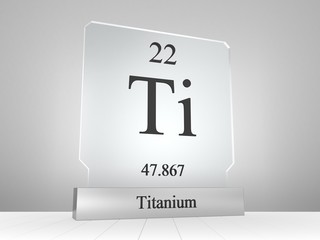 Titanium symbol on modern glass and metal icon
