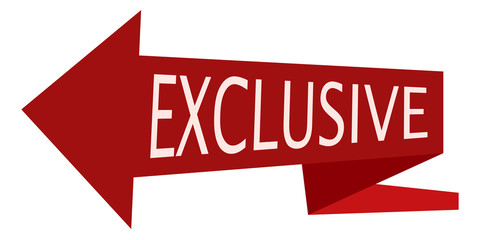 red arrow pointer text exclusive, vector marketing exclusive banner to improve sales and promote your product or offer