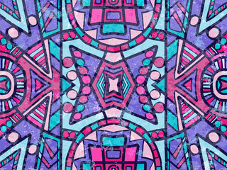 Fototapeta premium Ethnic abstract background tribal ornament purple