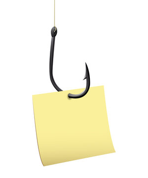 Fishhook business concept - money symbol as trap 