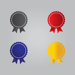Grey Gold Blue and Red Award Badges Set, First Secon Third place