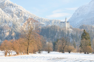 Neuschwanstein Castle in snow