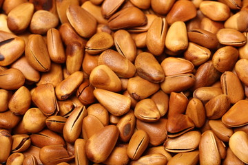 pine nut set as background