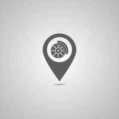 Origami style icon set - warehouse vector, bell, blocks, hammer wrench cross, screwdriver, canister drop, shock absorber, gears, cardan shaft, nut, spray gun, grinder, shipping, gear