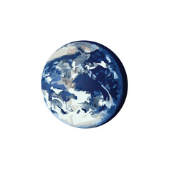 Vector low poly earth illustration. Polygonal globe icon.