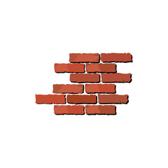 Isometric red brick wall
