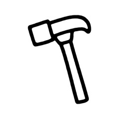 hand drawn hammer. vector and illustration