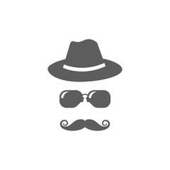 Mustache, glasses and a hat illustration. Gentleman icon.