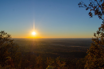 Fall sunset over Jacksonville, Alabama, USA