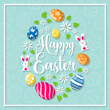 Happy easter greeting card