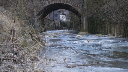 Schwäbisch Gmünd, Ostalbkreis, Josefsbach und Rems im Winter 