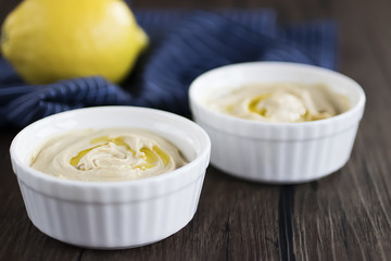 Hummus. A dish of oriental cuisine.