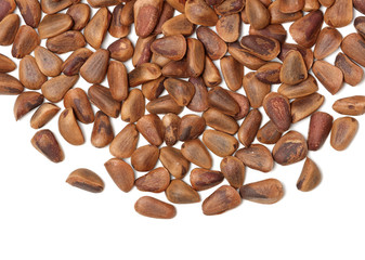 pine nuts isolated on white background