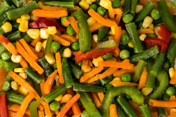 Frozen vegetables, background.