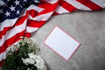 Obraz premium USA flag on grey background