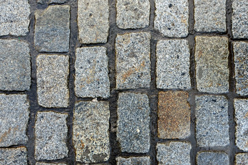 The texture of paving stone masonry