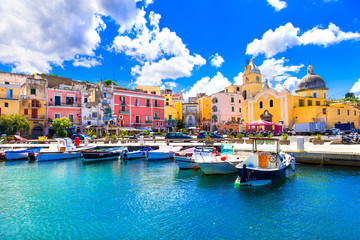 Beautiful colorful island Procida. Campania, Italy
