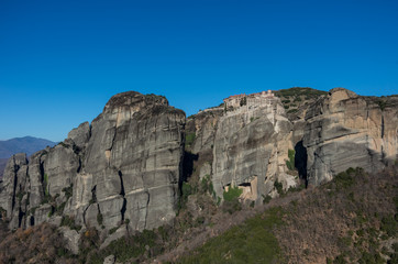 Fototapeta na wymiar Varlaam Monastery in Meteora rocks, meaning 