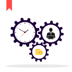 Modern flat illustration. Time management concept. Vector icons.