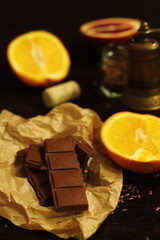 Chocolate, orange, table, food, dessert, sweetness, yellow, tube