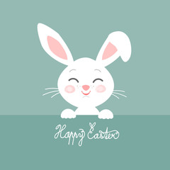 Obraz na płótnie Canvas Easter bunny head, Easter greeting card, vector illustration