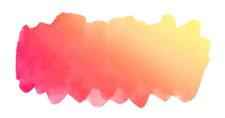 Watercolor hand painted abstract red yellow background. Artistic brush stroke