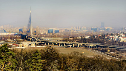 Belgrade capital city of Serbia winter landscape