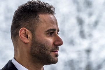 Obraz premium Handsome groom in suit preparing for his wedding