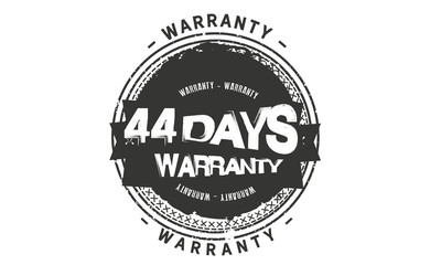Fototapeta na wymiar 44 days warranty rubber stamp 