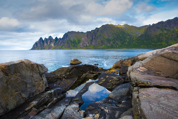 Fototapeta na wymiar Stone seaside of Norway