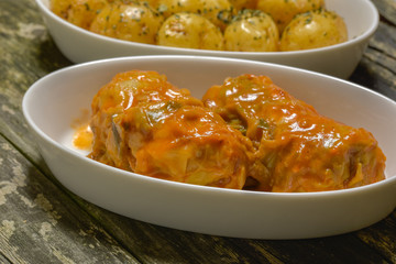 Traditional homemade stuffed cabbage