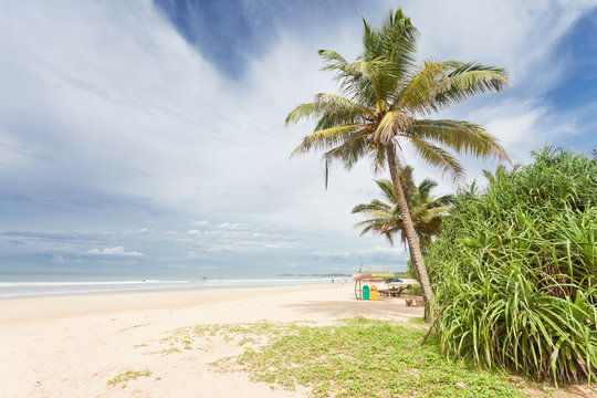 Bentota, Sri Lanka - A beatiful view across the wide beach of Bentota