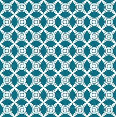 Fototapeta premium Ornamental Abstract floral tiles seamless vector pattern. Geometric Flower Background.