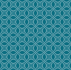 Fototapeta premium Ornamental Abstract floral tiles seamless vector pattern. Geometric Flower Background.