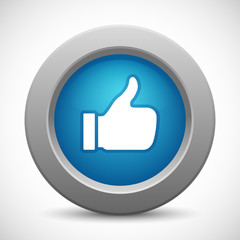 Thumb up button. Vector illustration