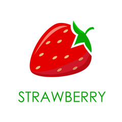 Vector illustration of strawberries. Can be used as a logo for Your company. Bright colored strawberries into a flat style.