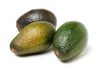 avocados on white background