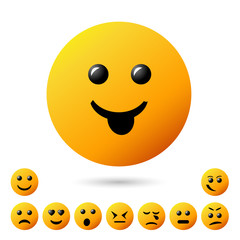 Set Smiley pyramid icon. collection creative cartoon style smiles with different emotions. 
