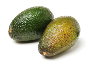 avocados on white background