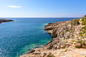 View of beautiful Porto Limnionas bay on Zakynthos island, Greece