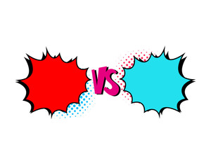 Versus letters fight backgrounds comics style design. Vector illustration