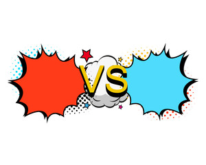 Versus letters fight backgrounds comics style design. Vector illustration