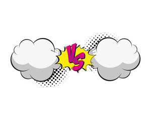 Versus letters fight backgrounds comics style design. Vector illustration