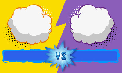 Versus letters fight backgrounds comics style design. Vector illustration