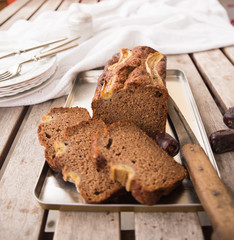 Homemade date banana cake