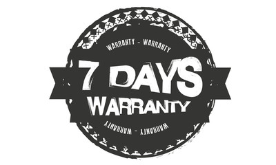 7 days warranty icon vintage rubber stamp guarantee